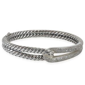 David Yurman Labyrinth Single Loop Diamond Bracelet in Sterling Silver 0.79 CTW